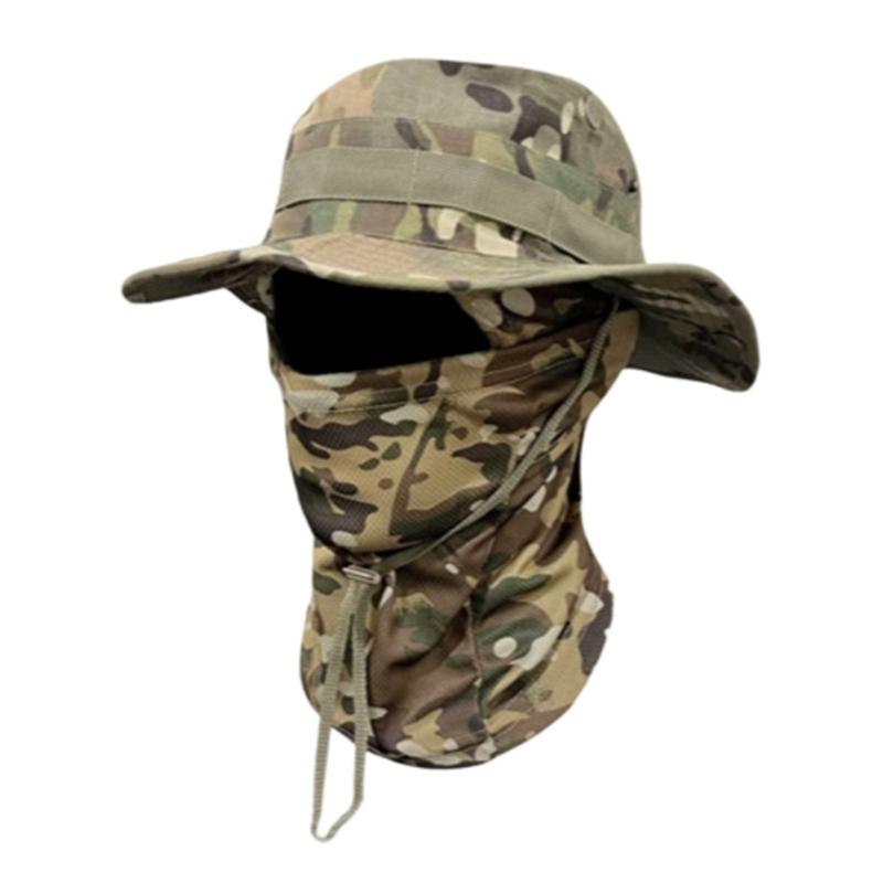 Multipurpose Unisex Sun Hat Boonie Hat Mask With Full Coveraged Against Harsh Weather During Long Excursions