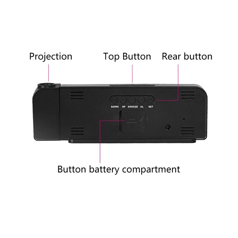 Easy To Read Loud Alarm Clock Featuring 180 Degree Rotatable Projector And Temperature Display For Nighttime Convenience