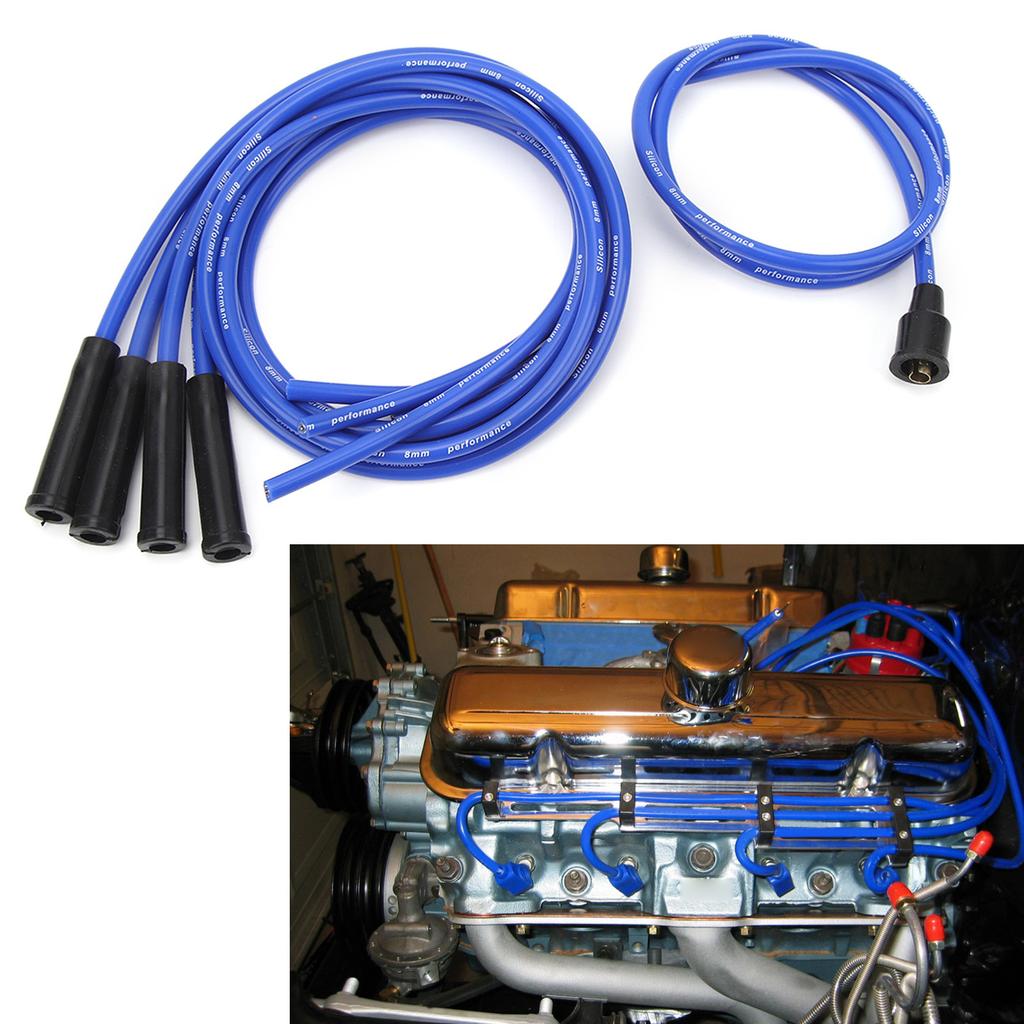 8mm Wire 1m Length High Efficiency Stable Ignition Wire Set for 4 Cylinder Cars