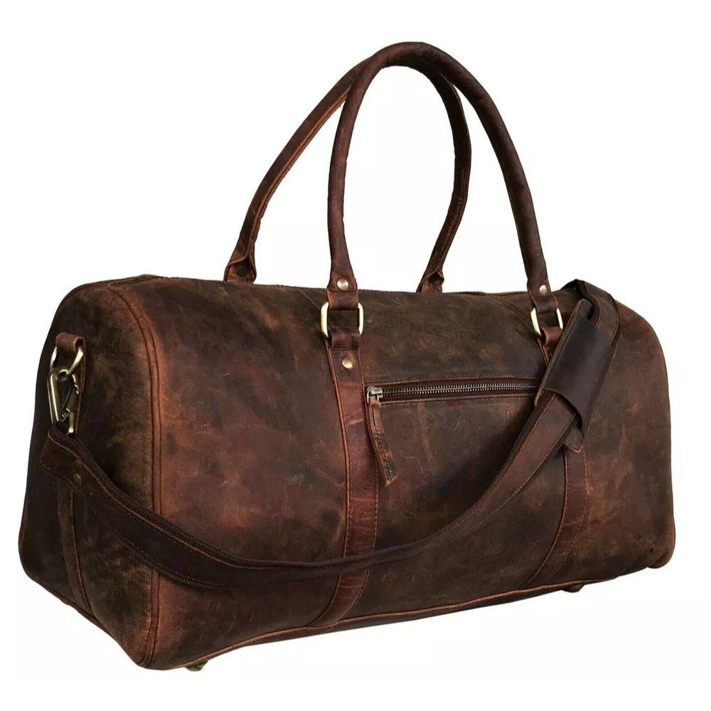 Men duffel Buffalo Vintage Handmade Leather Overnight Duffel Bag - Natural Brown