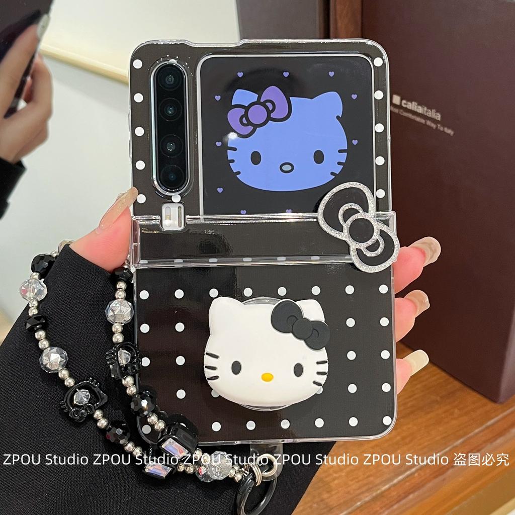Applicable PuraX Collector's Edition Huawei Folding Screen Cute Cartoon HelloKitty Cat New Bracket Ins Wind Phone Case 