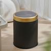 Modern White and Black Double Layered Trash Bin with Press Top Lid for Bathroom, Office and Bedroom