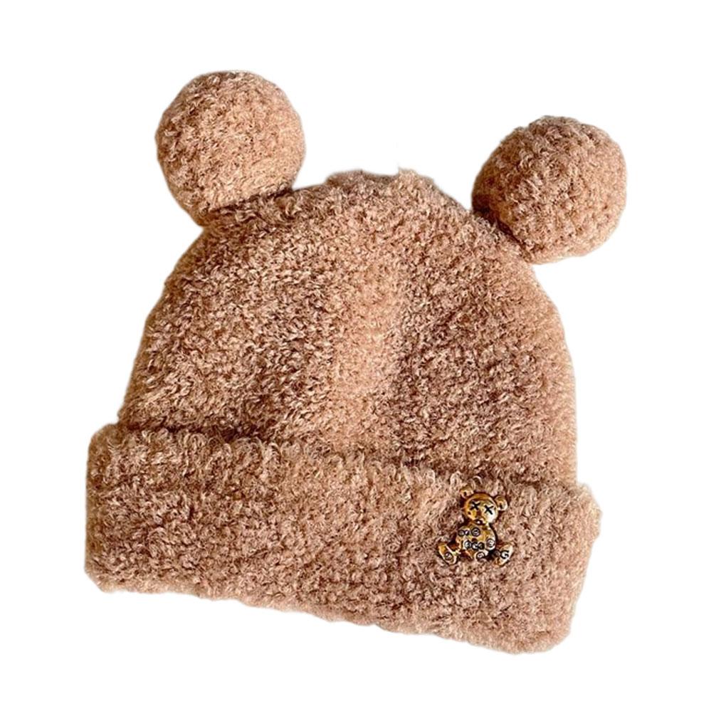 

Women Beanie Cap Pompom Warm Hat Breathable Autumn Winter Ear Protection Adults Knitted Decoration Solid Color Lovely Caps