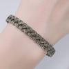 PANJBJ 925 Sterling Silver Weave Bangle for Women Hollow Out Retro Punk Ins Fashion Trend Jewelry Gift Dropshipping