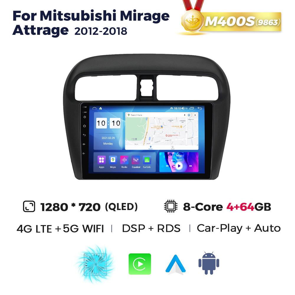 9'' Android Car Radio Stereo For Mitsubishi Mirage Attrage 2012-2018 2019 Space Star 2014 Multimedia Video Player 2Din Head Unit