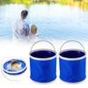 2Pcs Blue 9L Collapsible Bucket Portable Folding Bucket Water Container for Camping Hiking