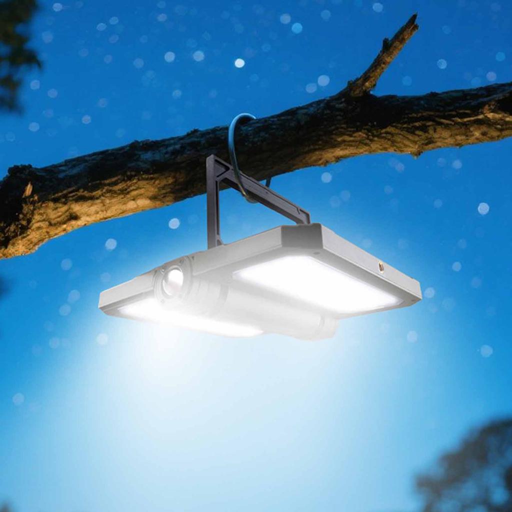 Telescopic LED Camping Lamp with Bracket, USB Rechargeable Tent Light, Floodlight for Work and Outdoor Lighting