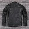 Chinese Size Men Leather Jacket Style Genuine Cowhide Coat Soft Slim Fit Spring