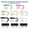 4-6.5cmLure Soft Bait Set80PCSThree-pronged Tail Curled Tail Maggot Bionic Fake Bait for Bass and Pike Specialized Lure