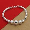 New 925 Sterling Silver Bracelet Glossy Bead Silver Chain For Woman Charm Jewelry Bracelet Gift