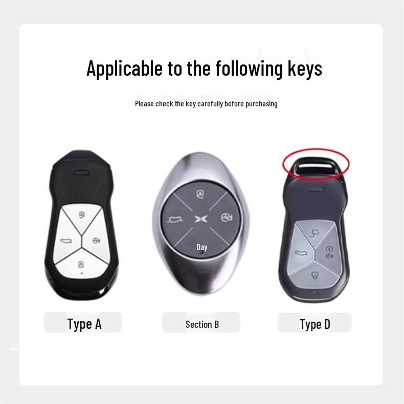 Xiaopeng Key Case for P7/P7i/P5/G6/G3/G3i/G9 Models - Metal Shell, Unisex