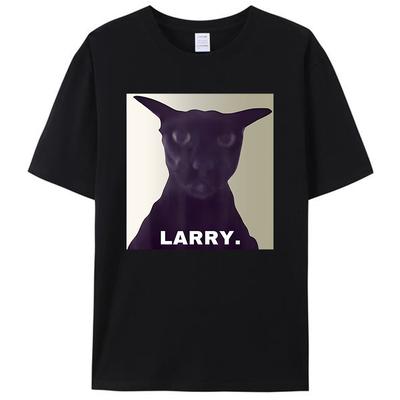 Grappige Kwade Larry Kat Dank Brainrot Gekke Kat Meme Sarcastisch Unisex Katoenen T-shirt Dames Heren Tee Tops