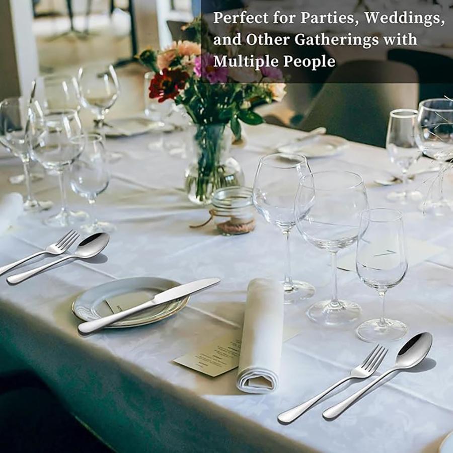 60Pcs Silverware Set Service for 12 Stainless Steel Flatware Cutlery Set Mirror Polished Flatware Set Include Forks Spoons Knive