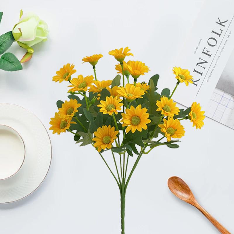 

Штучні Квіти Шовкова Ромашка Гарячі Продажі Фестиваль Дім Настінні Вази Садова Вечірка Весільні Прикраси Реквізит для Фотографій Подарункова Коробка для DIY 1pc жовтий