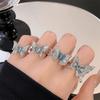 Schmetterlingstanz-Serie Farbverlauf Blaues Licht Luxus Hoher Sinn Offener Ring Schmetterling Nischendesign Persönlichkeit Faltring Frauen