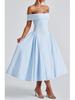 Women's European & American Off-the-Shoulder Backless Dress - Solid Color, Long and Sexy Fashion Style (2026 In Stock)