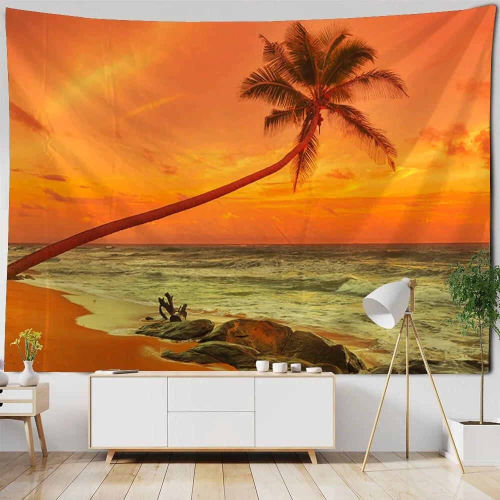 Гобелен с видом на море и кокосовой пальмой — фото 14