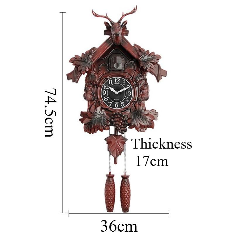 Wall Clock Aesthetic Cuckoo Clocks Retro Wall Watch Decorative Watches Luxury Living Room Ornaments Elegant Home Decoration