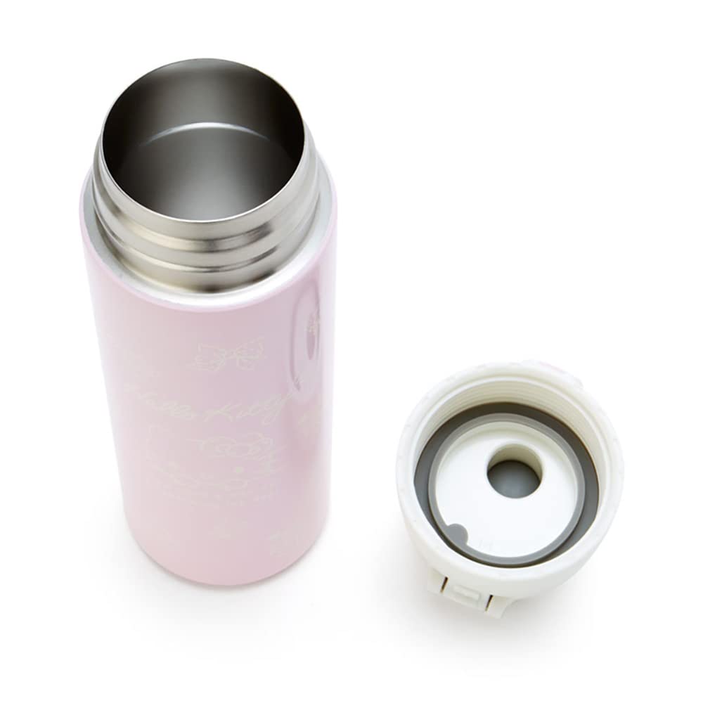 Sanrio Water Direct Stainless Steel Hello Comes with Shoulder Strap Name 212296 (SANRIO) Children's Bottle, 470ml, Drink, One-Touch Opening, Bottle,
