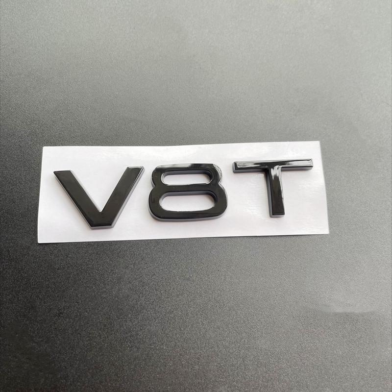 3D ABS V6T V8T Logo Car Rear Boot Trunk Side Fender Car Emblem Badge Sticker Decals For S A4L A5 A6L A7 S4 S5 Car Accessories
