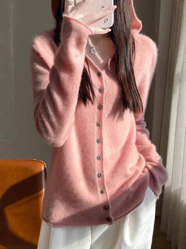 Women's Hooded Cardigan: Autumn/Winter, Knitted, Loose Fit, Versatile, Lazy Style