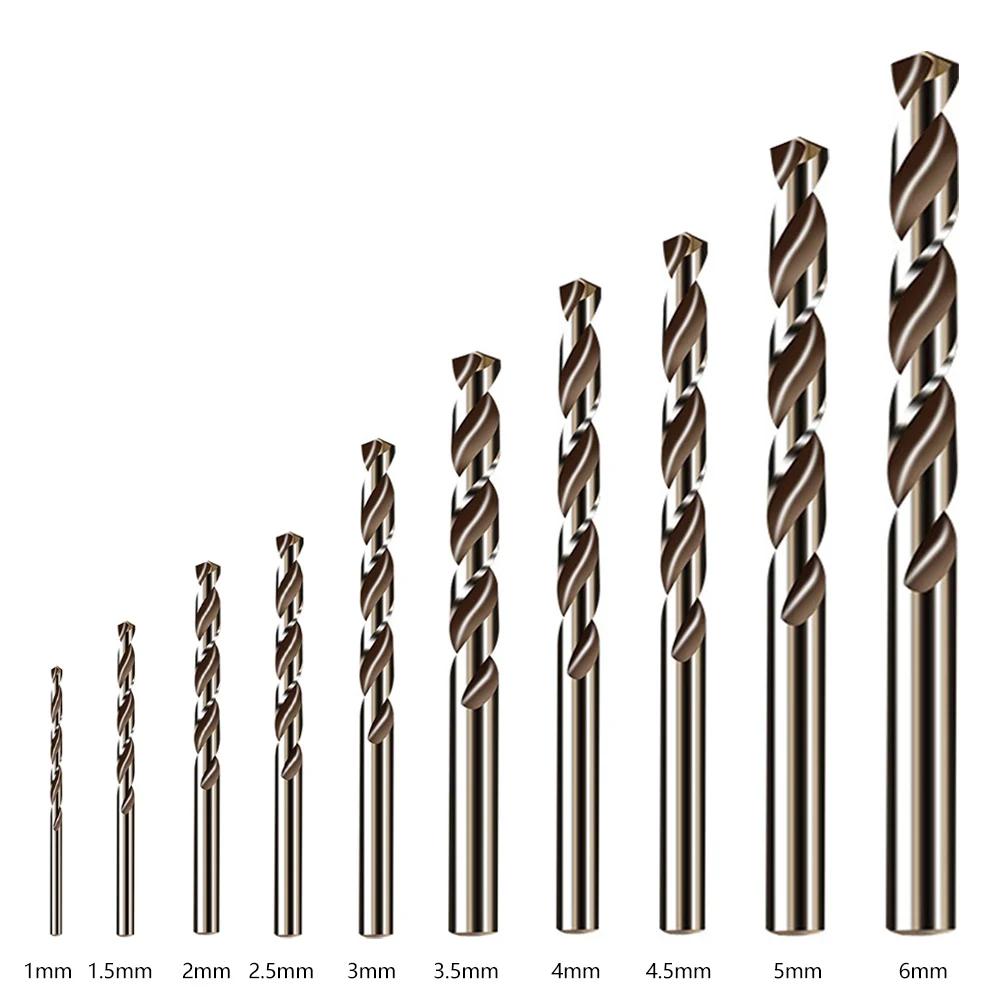 

10pcs HSS M35 Cobalt Drill Bit Set For Metal Stainless Steel Drilling Cutter Power Tools Drilling Bit 1-6mm Hole Opener