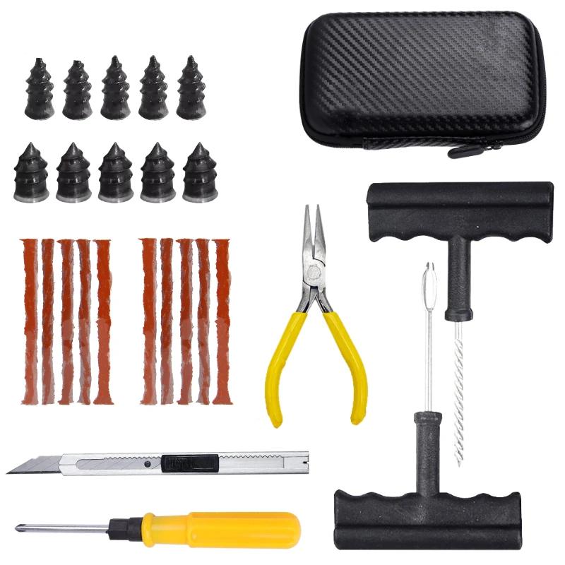 

Комплект для ремонта автомобильных шин, инструменты для прокола, аварийный прокол шин, полоски для шин, набор инструментов для ремонта клея, автомобильные аксессуары