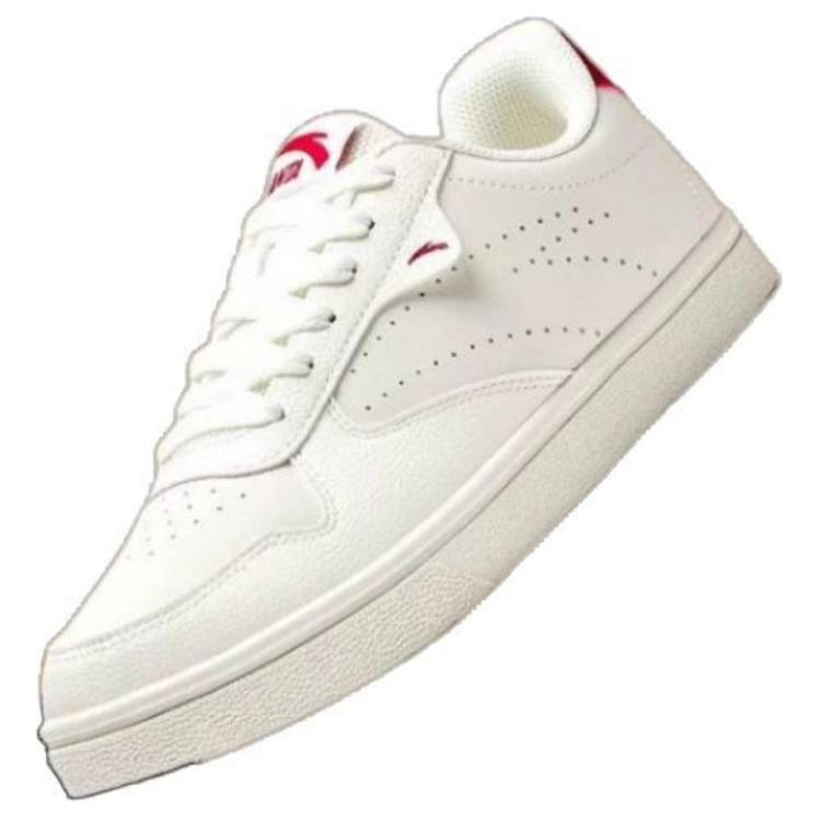 Anta Classic Versatile Non-Slip Wear-Resistant Low-Top Skate Shoes Women Sneaker White Red 122448015R-1