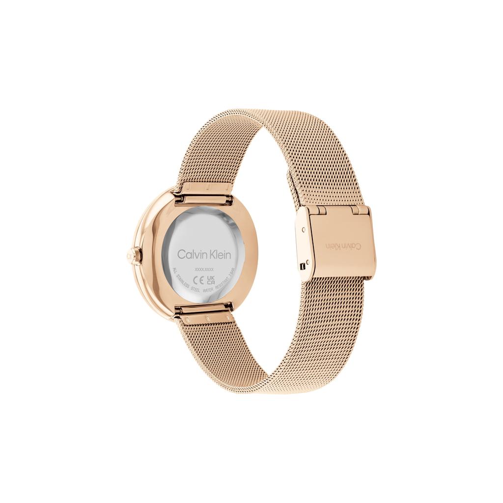 Calvin Klein Fashion Series Watch Quartz Movement Gold Dial Women Watches 25200013