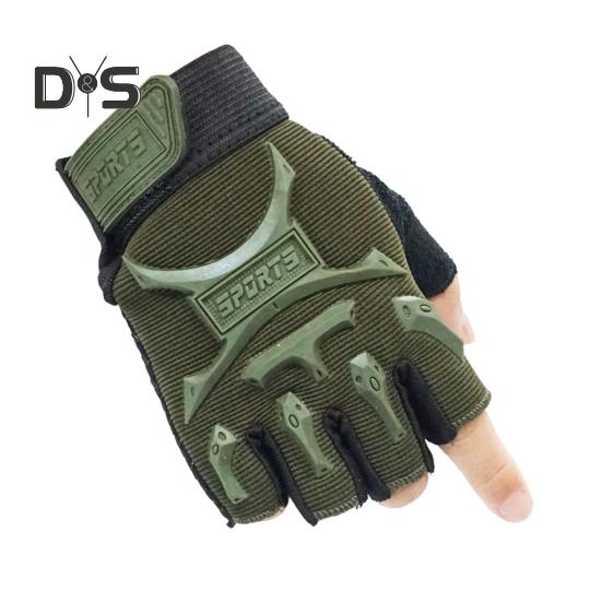 1 Paar Kinder-Halbfingerhandschuhe, rutschfeste Sportfäustlinge, großflächiges Anti-Rutsch-Design, elastische, weiche Handschuhe S armee grüne
