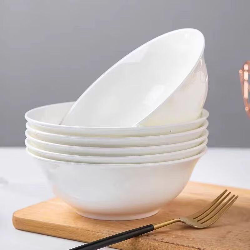 Yujia Pure White Ceramic Soup & Noodle Bowls (12-Pack)