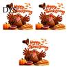 Removable PVC Wall Art Autumn Thanksgiving Turkey Window Static Sticker, Decorative Decals, Harvest Festival Theme Clings for Indoor And Outdoor