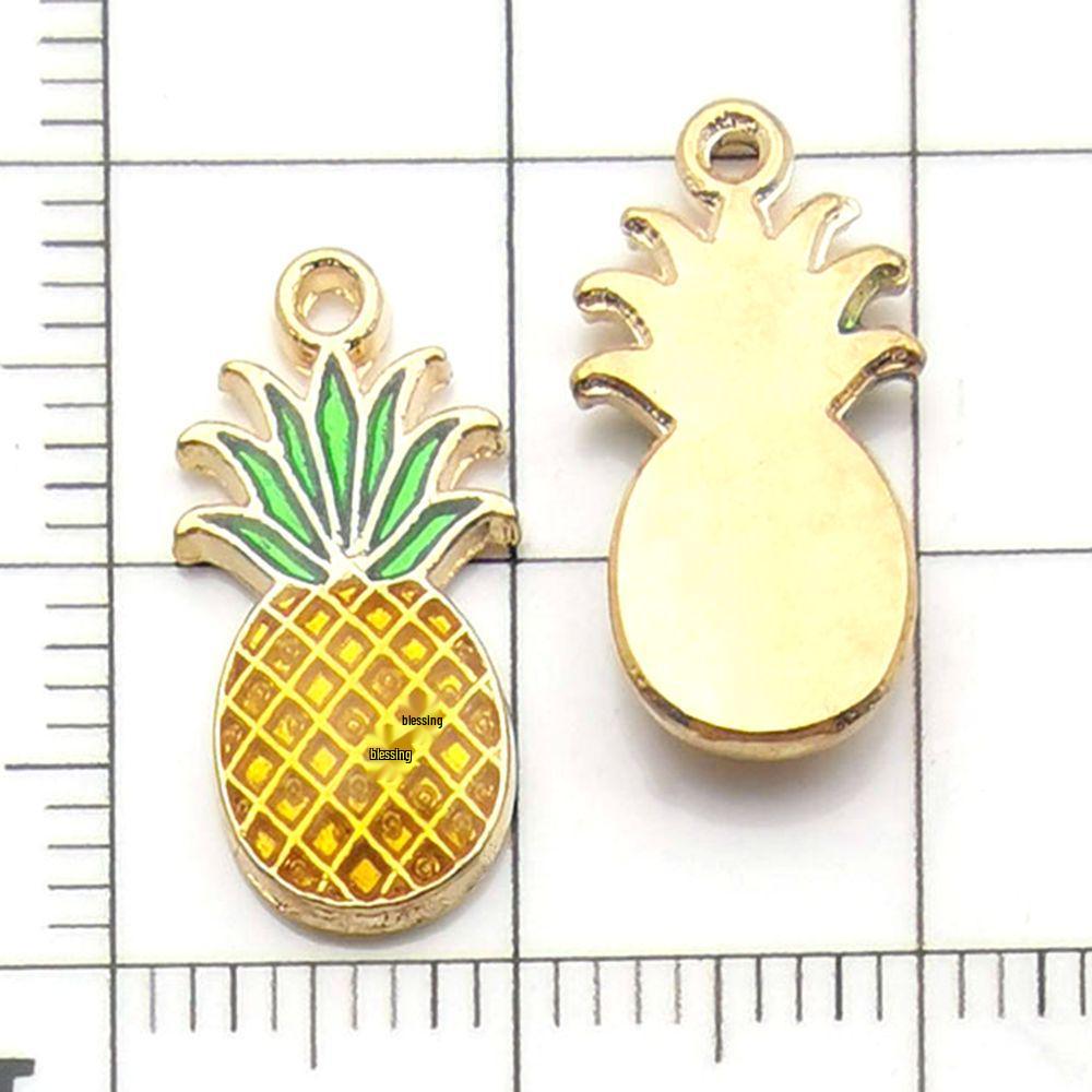 20-Piece Colorful Enamel Fruit Pendant Charms for DIY Bracelets: Strawberry, Cherry, Pineapple, and More