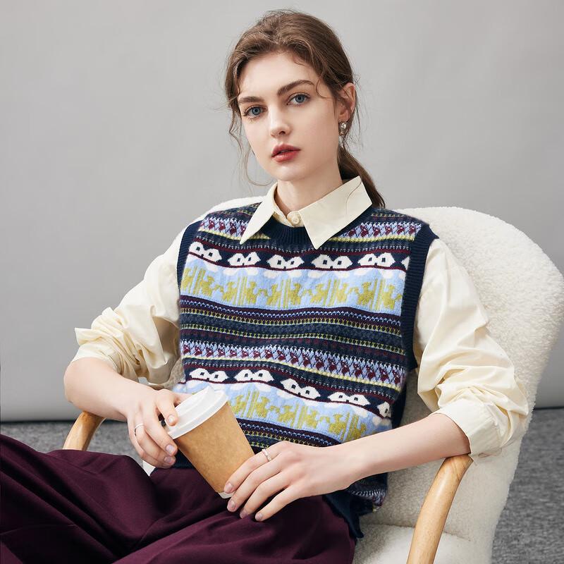 

Женский кашемировый вязаный жилет Kemeng Boka в стиле Fair Isle L