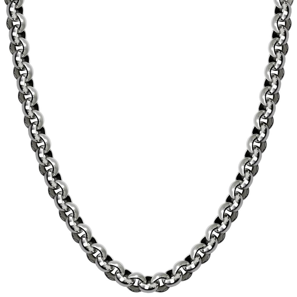Gin No Silver 925 Smoked Roll Simple Chain Necklace for Men and Chain Only [Shinjuku Kura] (Light) Chain, Approx. 4.5mm Wide, 40-60cm (50cm) Long,