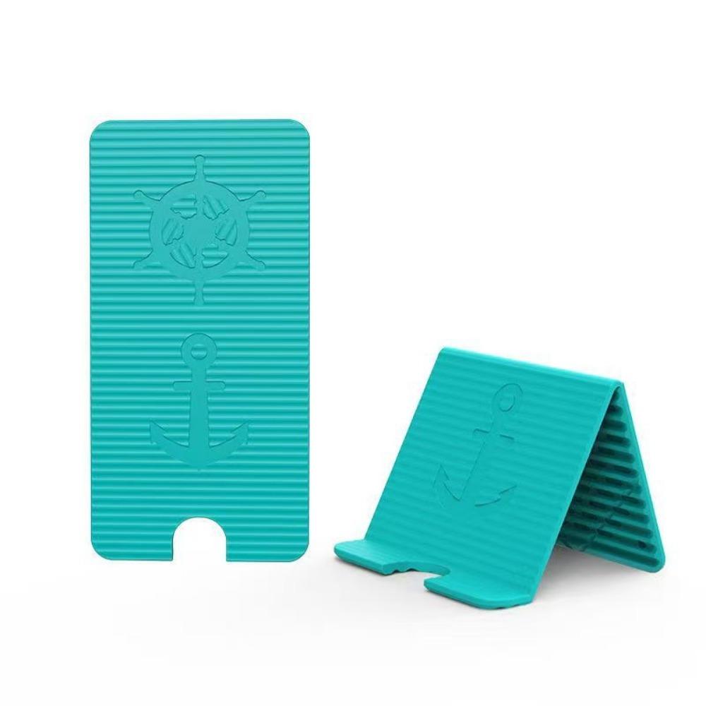Silicone Desktop Tablet Stand Foldable Flexible Phone Bracket Foldable Phone Holder  Filming синий