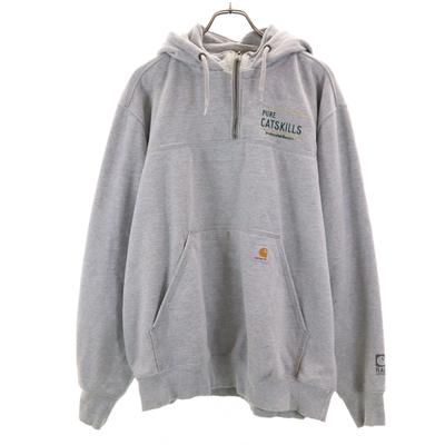 100617 Sweatshirts à manches longues et demi-fermeture avec broderie d'entreprise Hommes Occasion