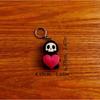 Cute Grim Reaper Keychain with Heart Gothic Skeleton Key Ring Scratch-Proof Pendant for Notebook Bag Decor Student Gift