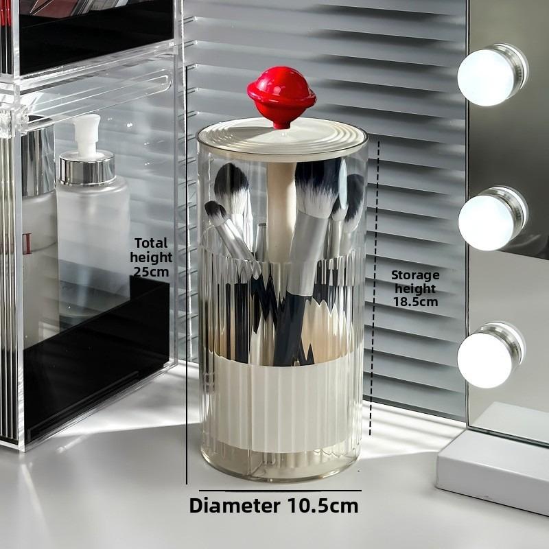 Auto Lift Makeup Brush Organizer Dustproof Brush Pencil Holder Cosmetic Storage Rack Desktop Organizer
