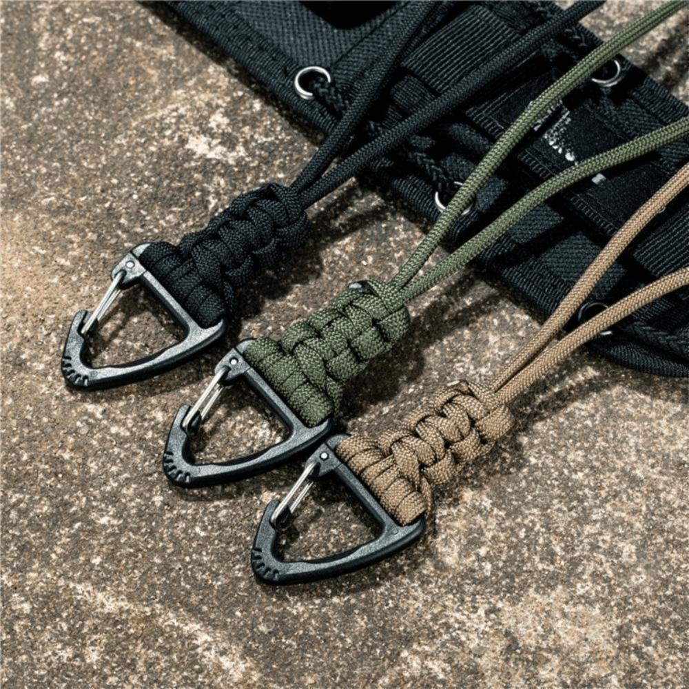 Parachute Cord Carabiner Nylon Lanyard Backpack Key Ring Woven Paracord Keychain Hand-Woven Starp