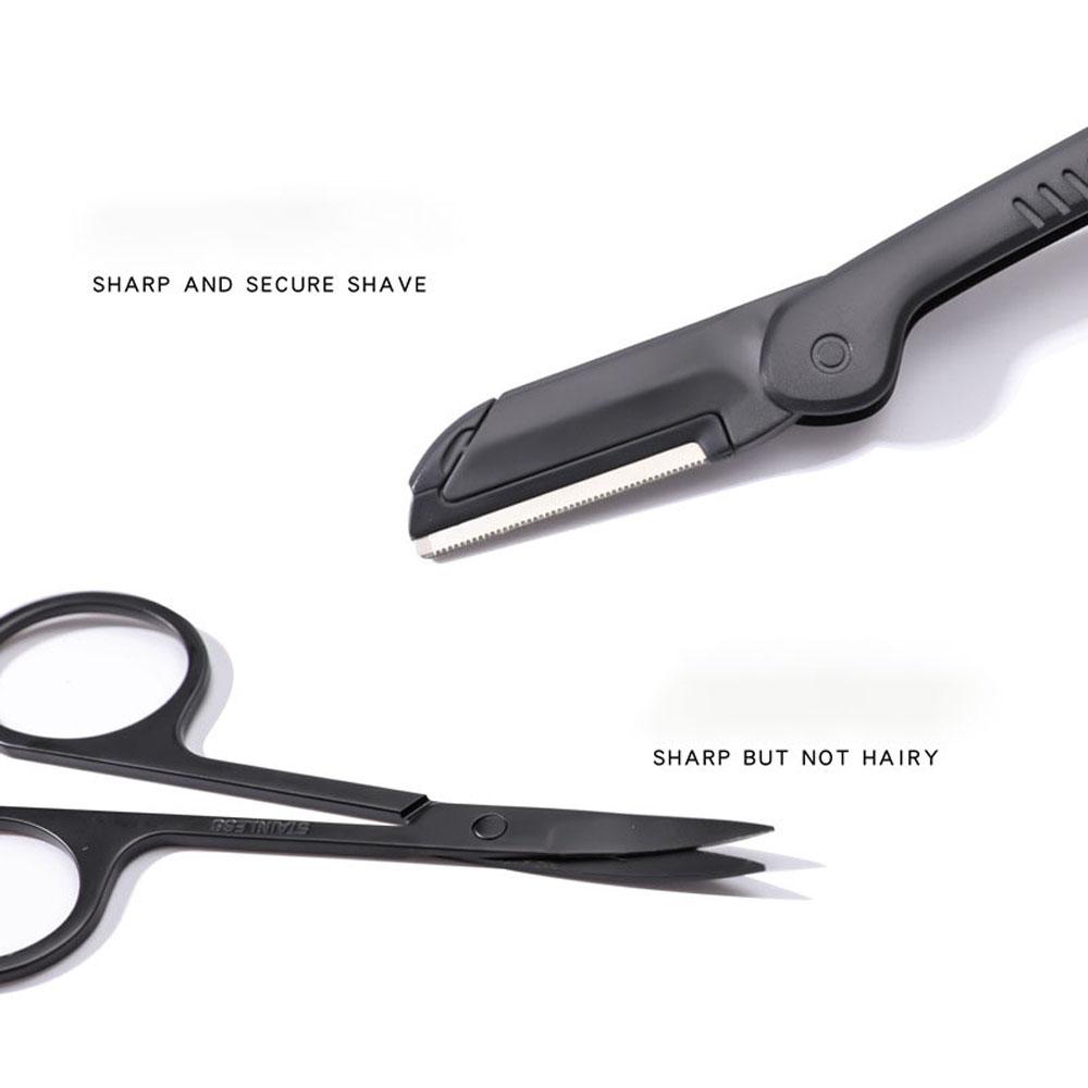 With Brush Comb Hair Remover Face Epilator Makeup Tool Razor Eyebrow Tweezer Eyebrow Trimmer Kit