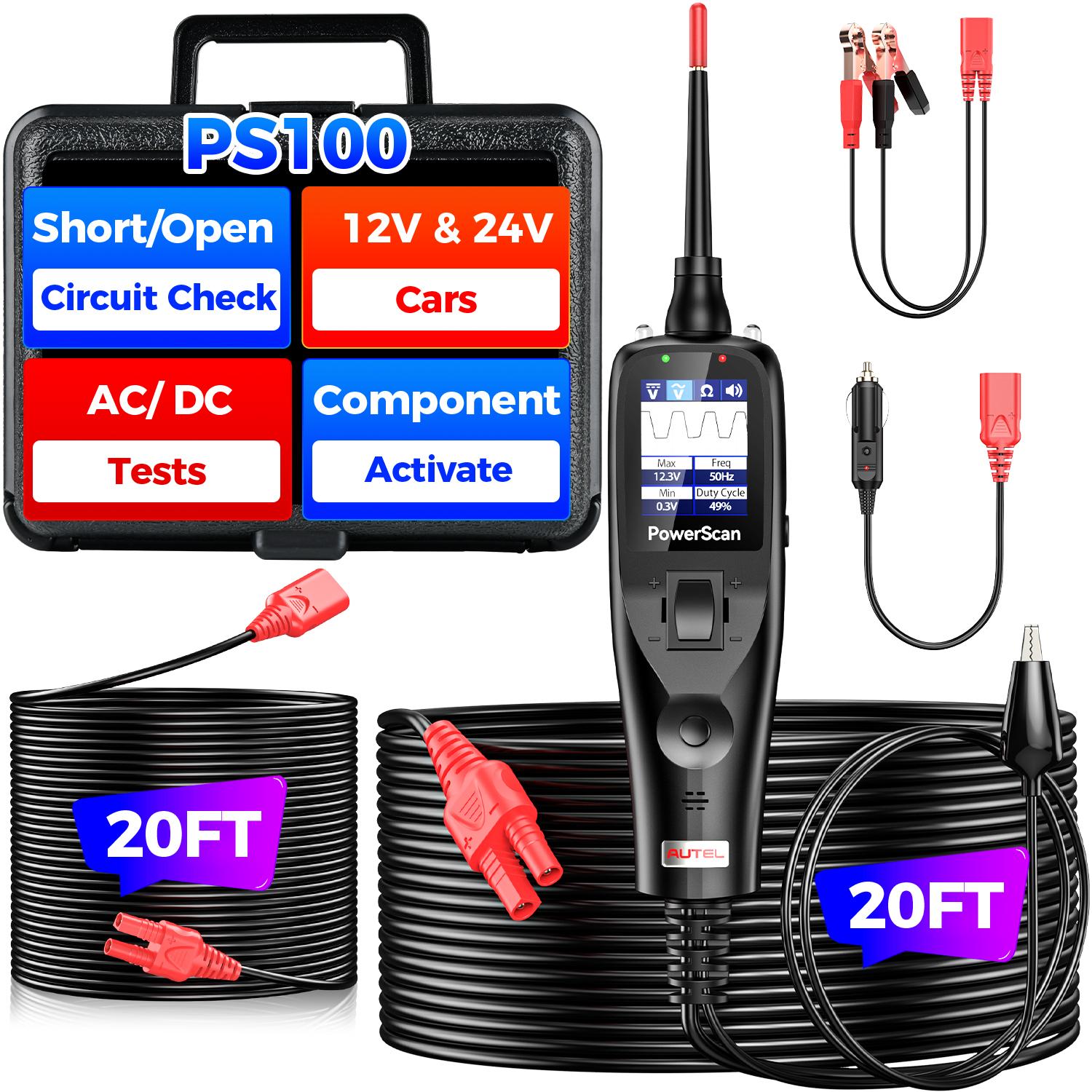 

Newest Autel PowerScan PS100 Electrical System Diagnosis Tool Circuit AVOmeter Tester With Flashlight Four Work Modes PS100 Black