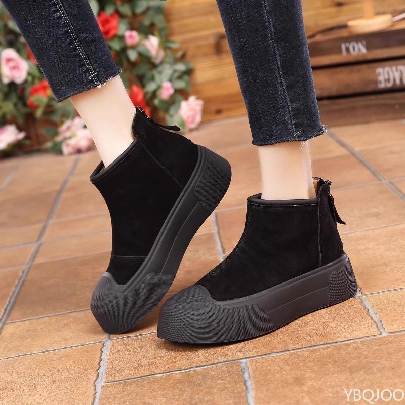 Winter Fashion New Thick Soled Height Increasing Versatile Women's Short Boots with Thick Fleece and Warm Women's Snow Boots