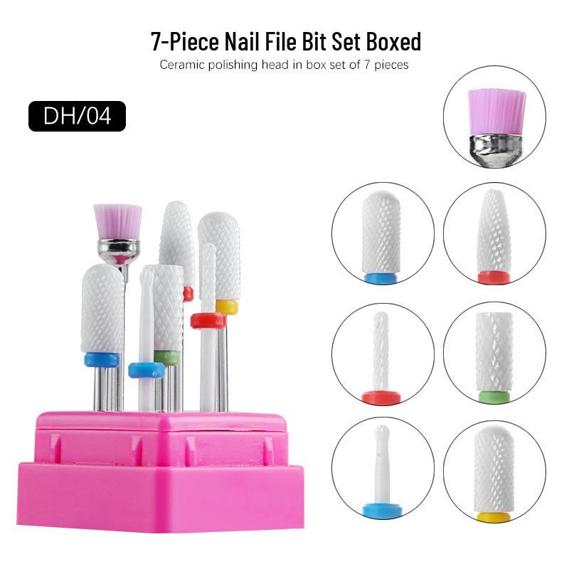 7-teiliges Keramik-Nagelbohrer-Set: Elektrische Feile Ersatz für Maniküre, Schleifen, Nagel- & Nagelhautentfernung