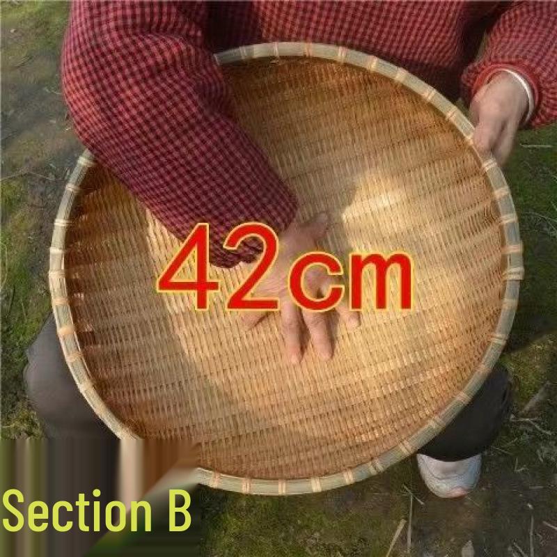 Handwoven Bamboo Winnowing and Storage Basket – Round Basket for Steamed Buns, Fruits, Vegetables, and Draining.