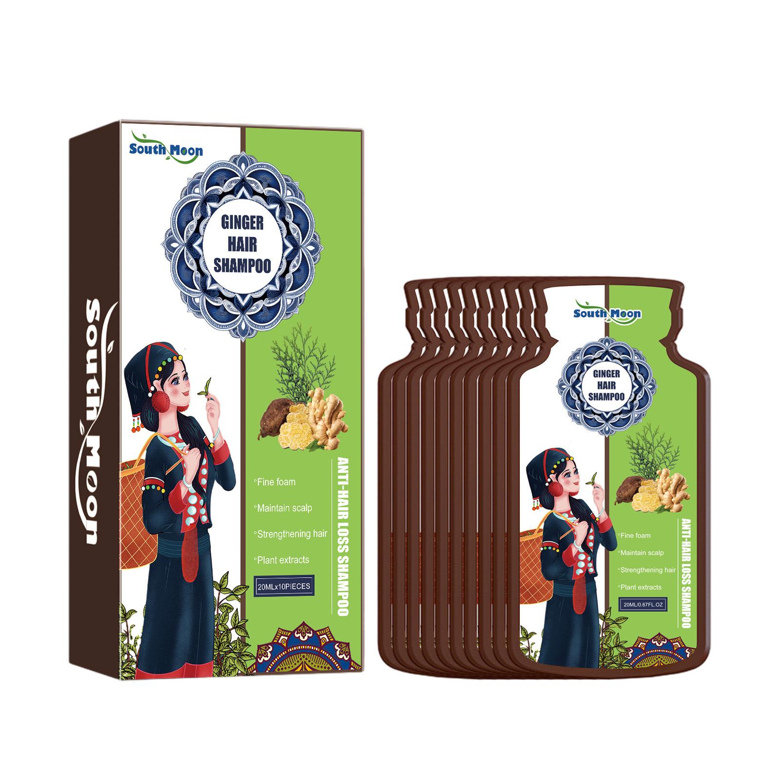 

10 шт. шампуня Ginger Care, глубоко очищает волосы и кожу головы, удаляет отмершие чешуйки перхоти, портативный дорожный размер, необходимые в путешествиях 10PCS