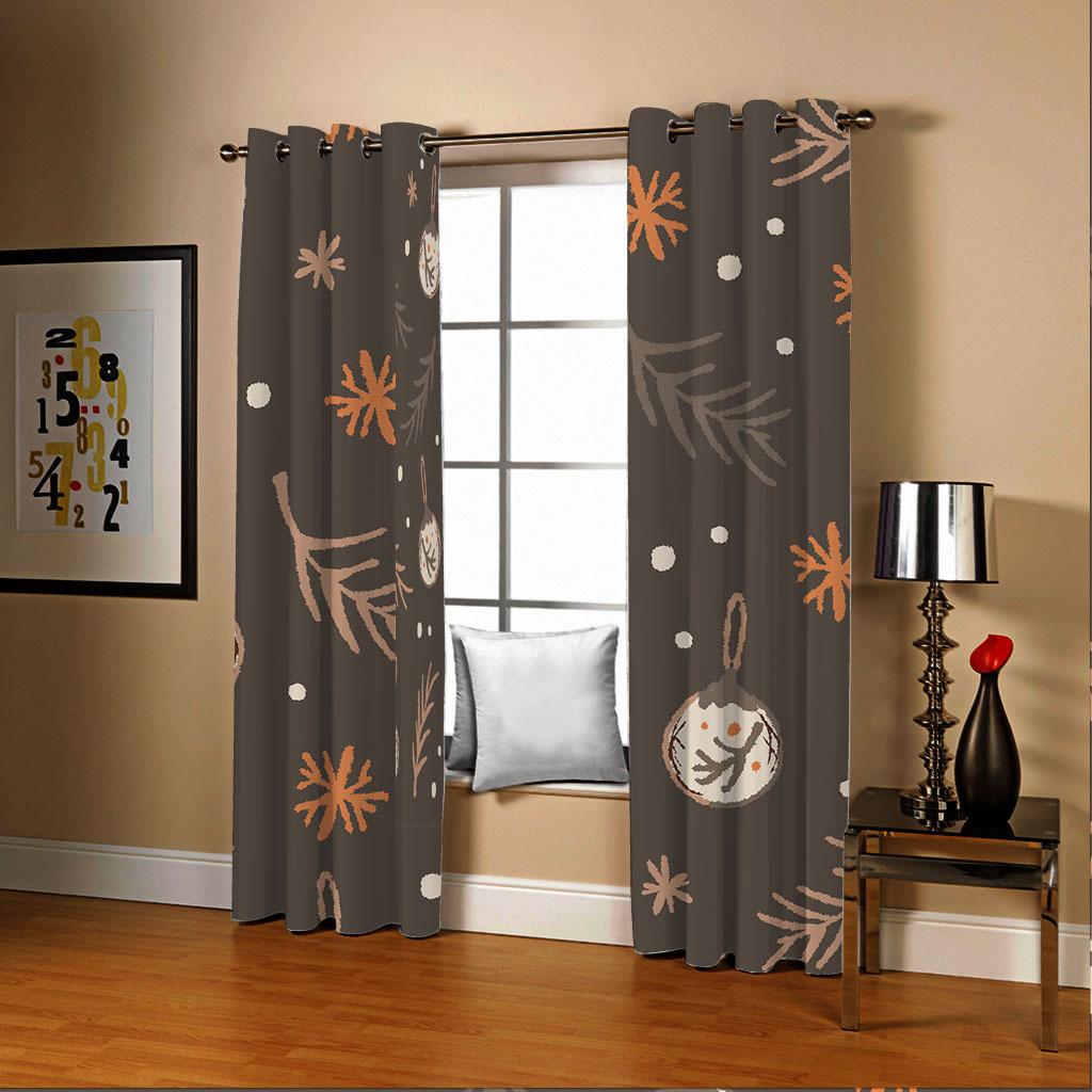 Curtains Autumn Story Plant Fallen Leaves Series Digital Printing High Density Blackout Curtains