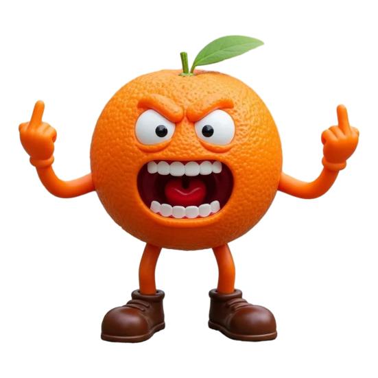 

Злая фигурка фрукта, фруктовое украшение с средним пальцем, настольная серия фруктов, овощная статуэтка для декора офисного стола, снятие стресса G