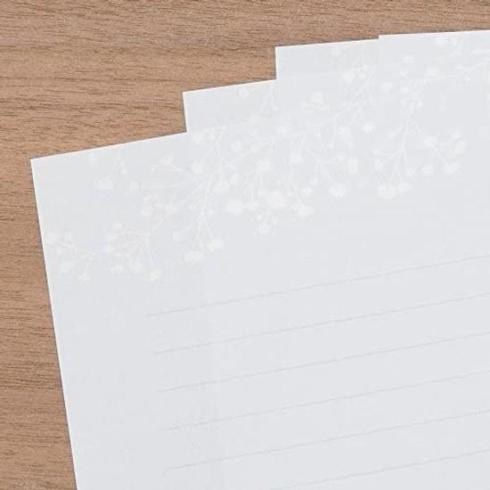 Midori Letter Set Foil-Pressed Envelope Babys Breath Pattern