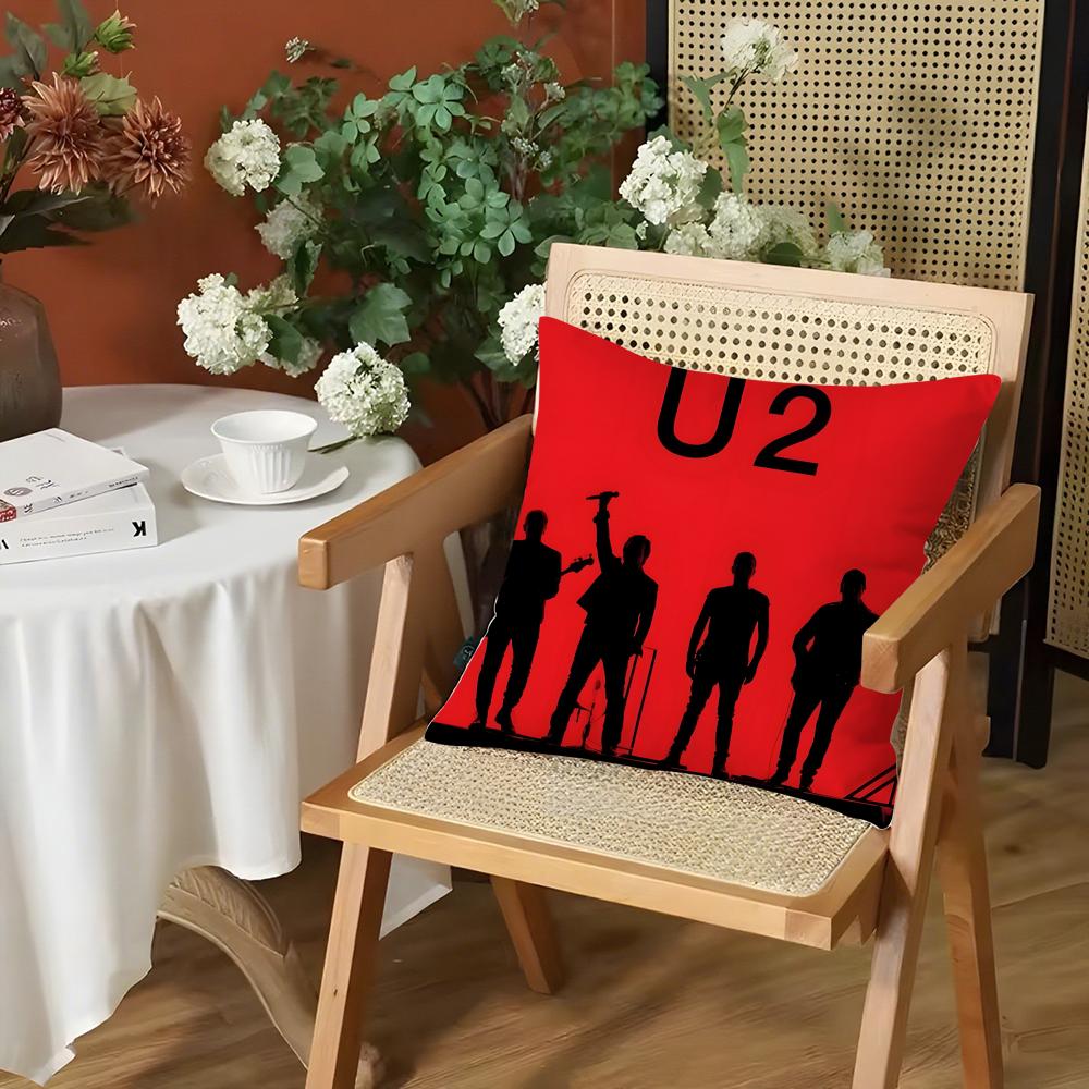 Rock Band U-U2 Cool Pillow Case Printing Pillowcase Living Room Sofa Cushion Cover Bedroom Room Decor
